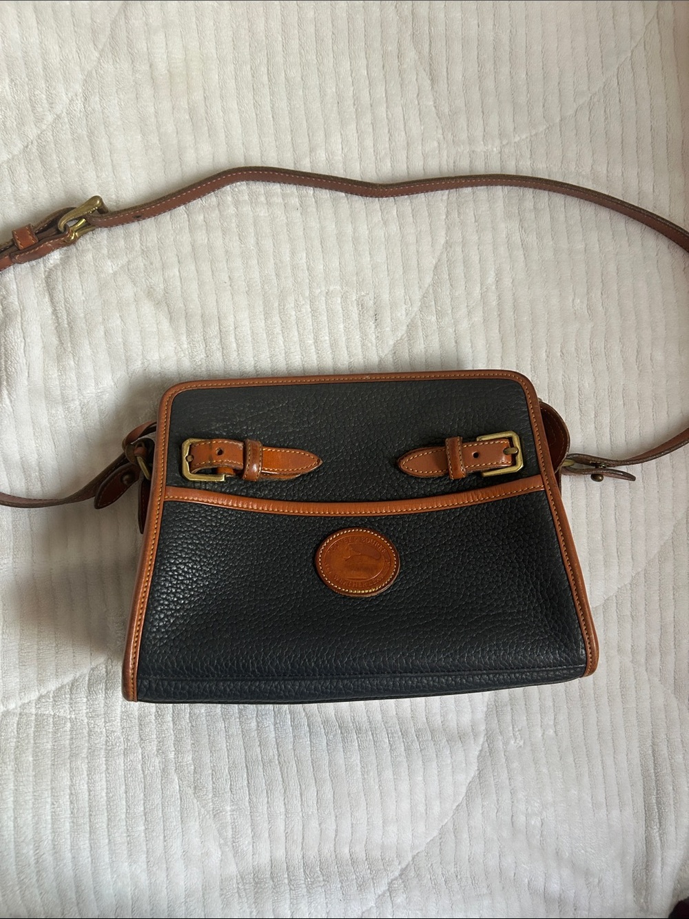 VINTAGE Dooney & Bourke navy brown purse